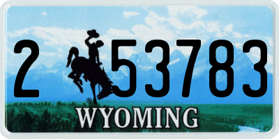 WY license plate 253783