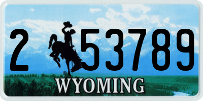 WY license plate 253789