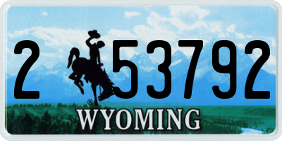 WY license plate 253792
