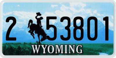 WY license plate 253801