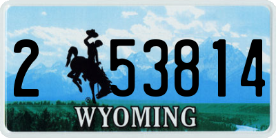 WY license plate 253814