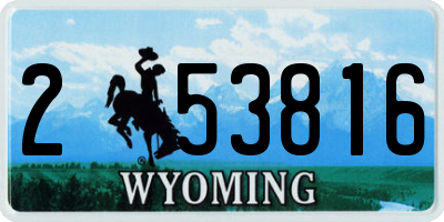 WY license plate 253816