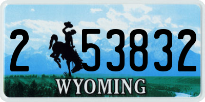 WY license plate 253832