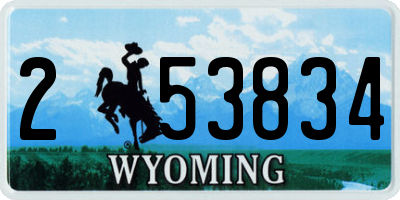 WY license plate 253834