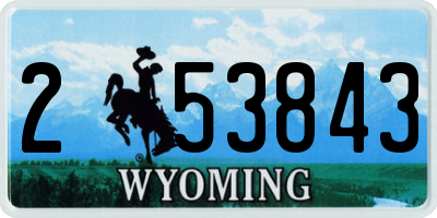 WY license plate 253843