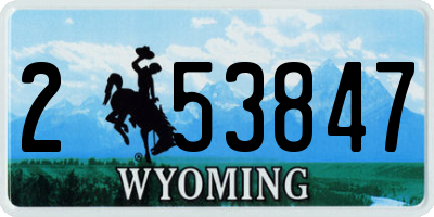 WY license plate 253847