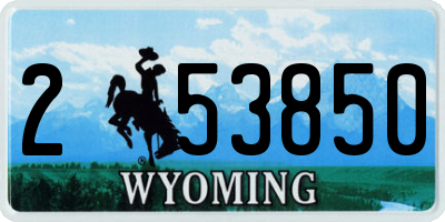 WY license plate 253850
