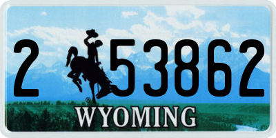 WY license plate 253862