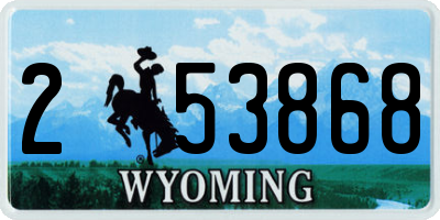 WY license plate 253868