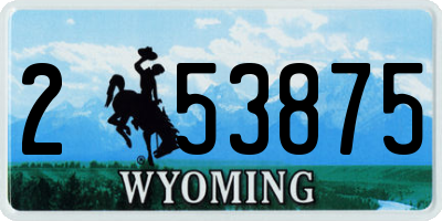 WY license plate 253875