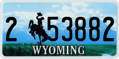 WY license plate 253882