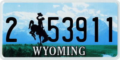 WY license plate 253911