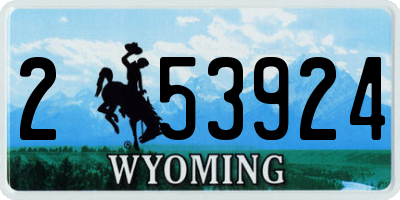 WY license plate 253924