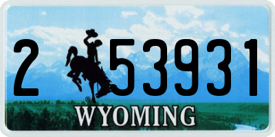 WY license plate 253931
