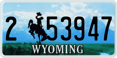 WY license plate 253947