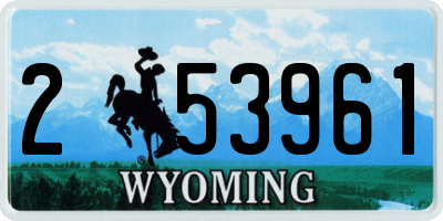 WY license plate 253961