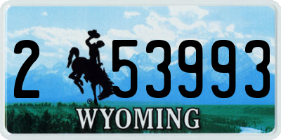 WY license plate 253993