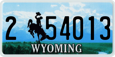 WY license plate 254013