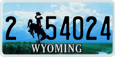 WY license plate 254024