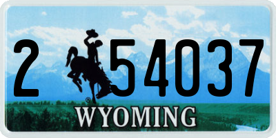 WY license plate 254037