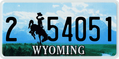 WY license plate 254051