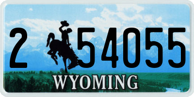WY license plate 254055