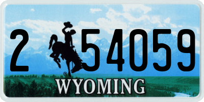 WY license plate 254059
