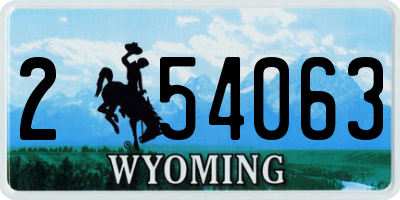 WY license plate 254063