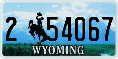 WY license plate 254067