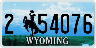 WY license plate 254076