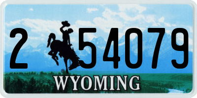 WY license plate 254079