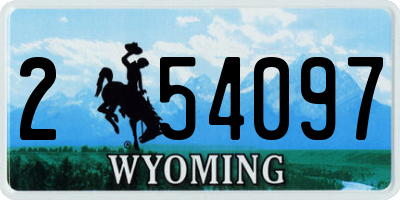 WY license plate 254097