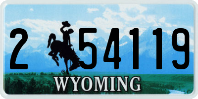 WY license plate 254119