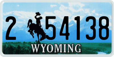WY license plate 254138