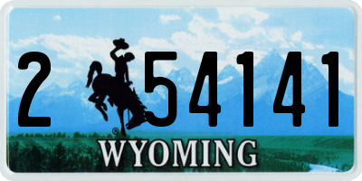WY license plate 254141