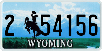 WY license plate 254156