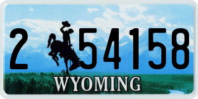 WY license plate 254158