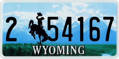 WY license plate 254167