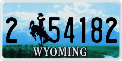 WY license plate 254182