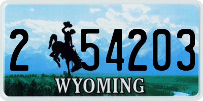 WY license plate 254203