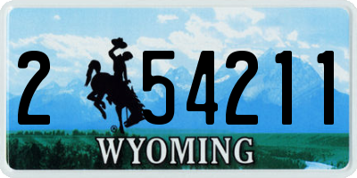 WY license plate 254211