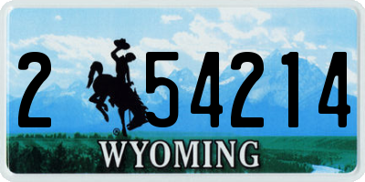 WY license plate 254214