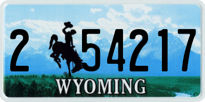 WY license plate 254217