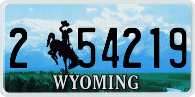 WY license plate 254219