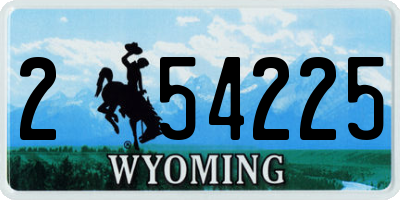 WY license plate 254225