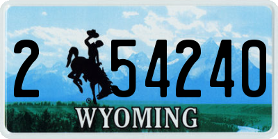 WY license plate 254240