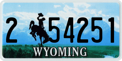 WY license plate 254251
