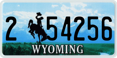 WY license plate 254256