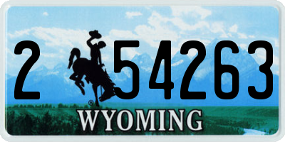 WY license plate 254263