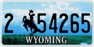 WY license plate 254265